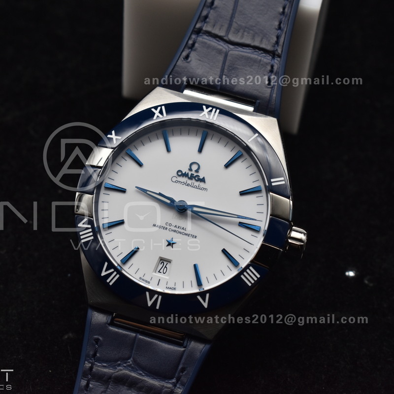 Constellation Blue Ceramic SS VSF 1:1 Best Edition White Dial on Blue Gummy Strap A8900 Super Clone